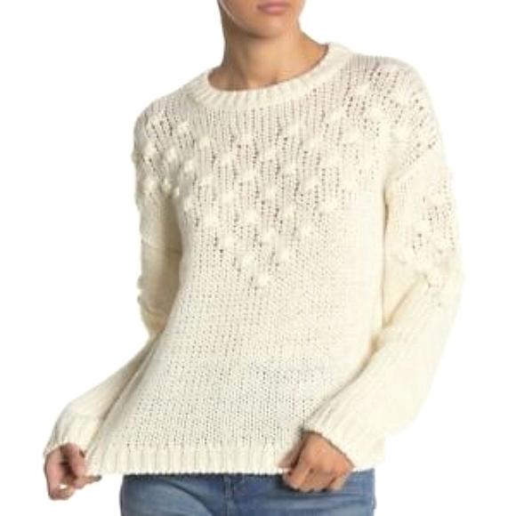 Abound Sweaters - NWT Abound Textured Pom Knit Crew Sz M